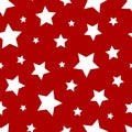 Seamless pattern stars on red background vector illustration